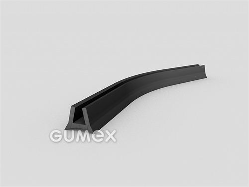 Gumový profil tvaru "U", 14,5x18,5/7,8mm, 70°ShA, EPDM, -40°C/+100°C, čierny